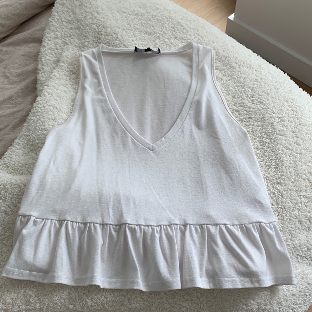 White low neck tank